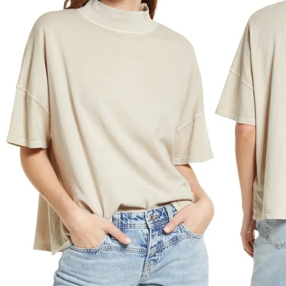 Free people mock neck t shirt - Picture 1 of 4